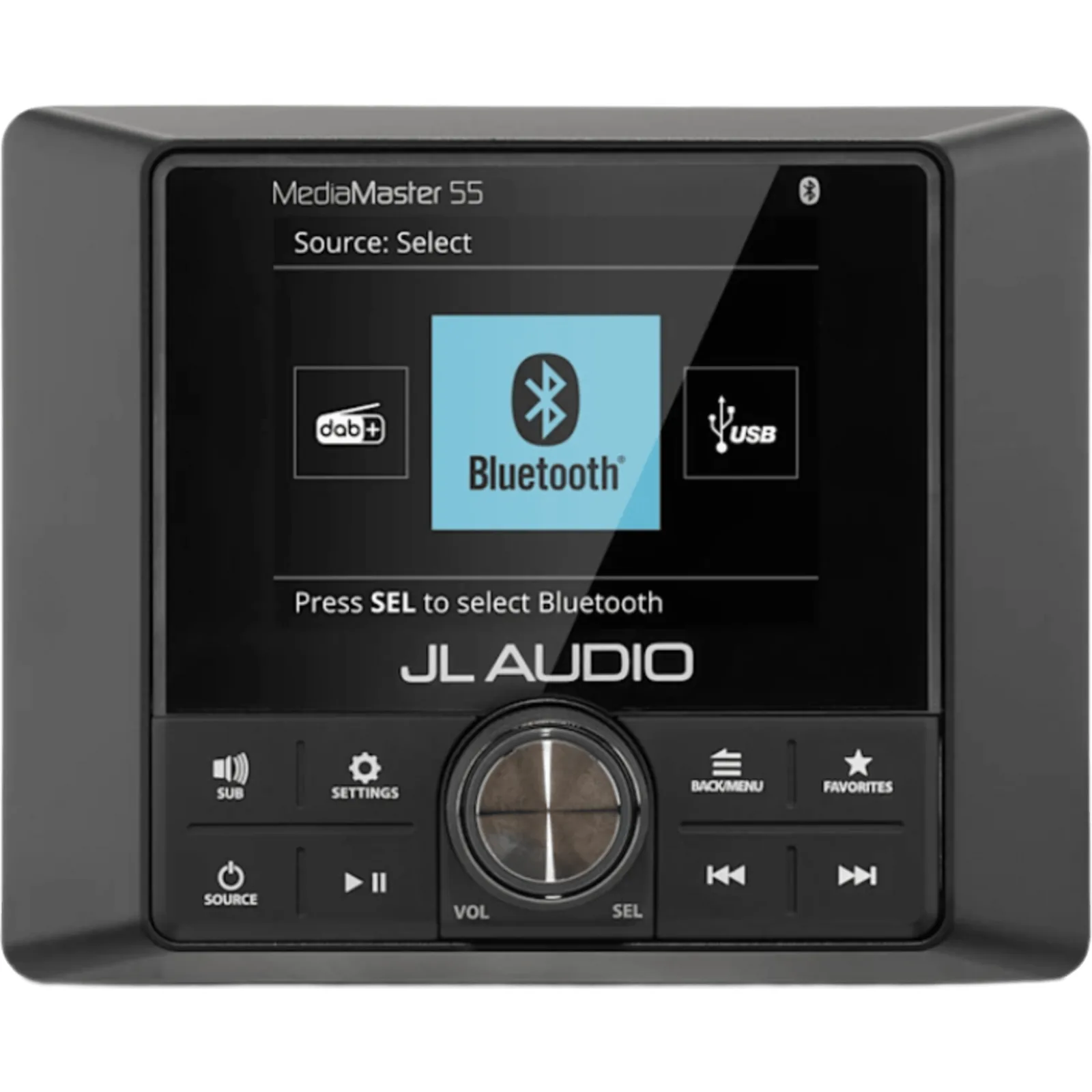 Reproductor Multimedia Estéreo Náutico / Resistente a la Intemperie IP67 / Pantalla LCD TFT Color 2.8 in (71 mm) / Resolución 320 x 240 / Bluetooth / DAB+ / Multi-Zone / NMEA 2000 / 4 x 25 W RMS / Alimentación 10-16 VCC