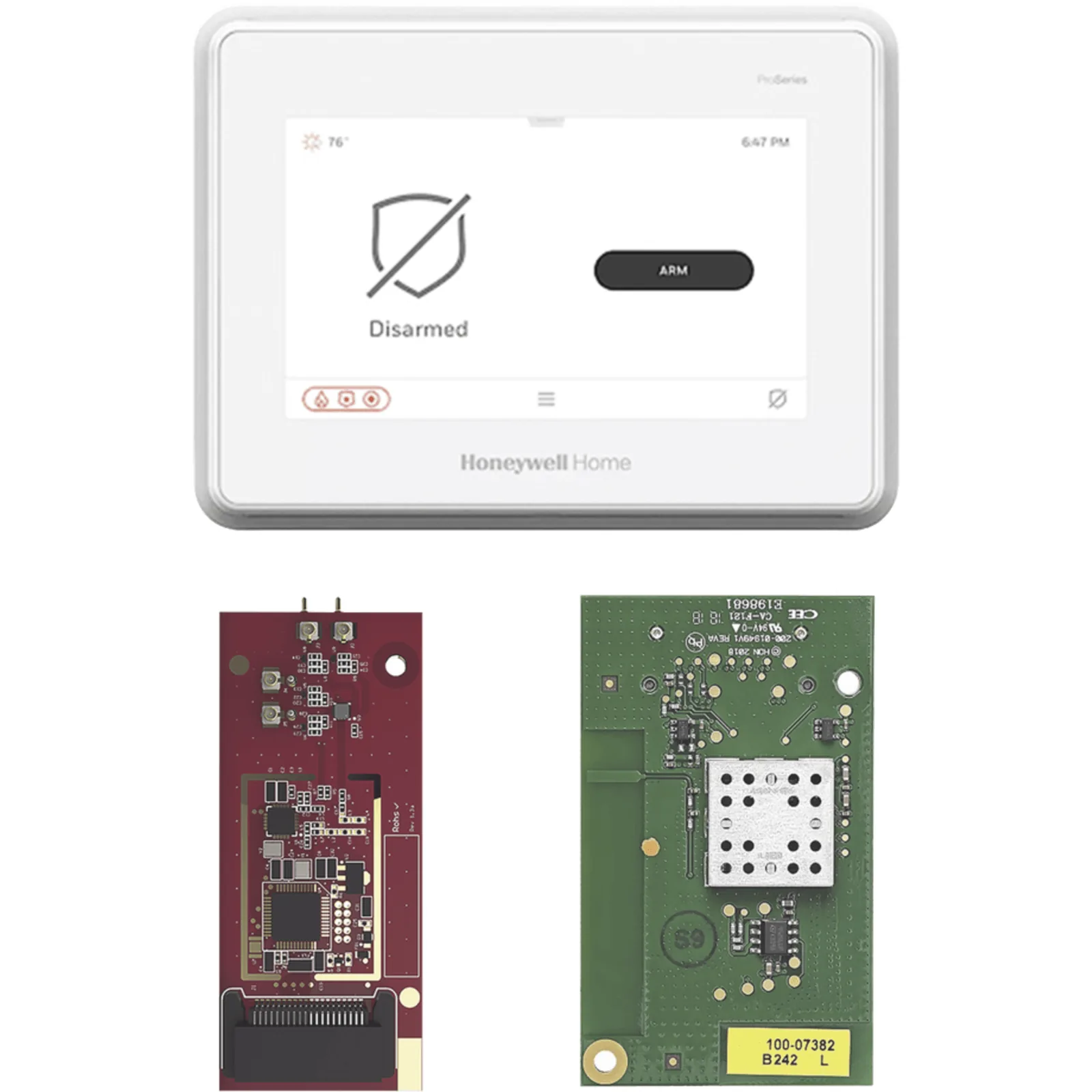 Panel de alarma todo-en-uno con pantalla táctil de 7 pulgadas y módulo de toma de control para sensores 5800, 2GIG, DSC, ITI/Qolsys y Bosch