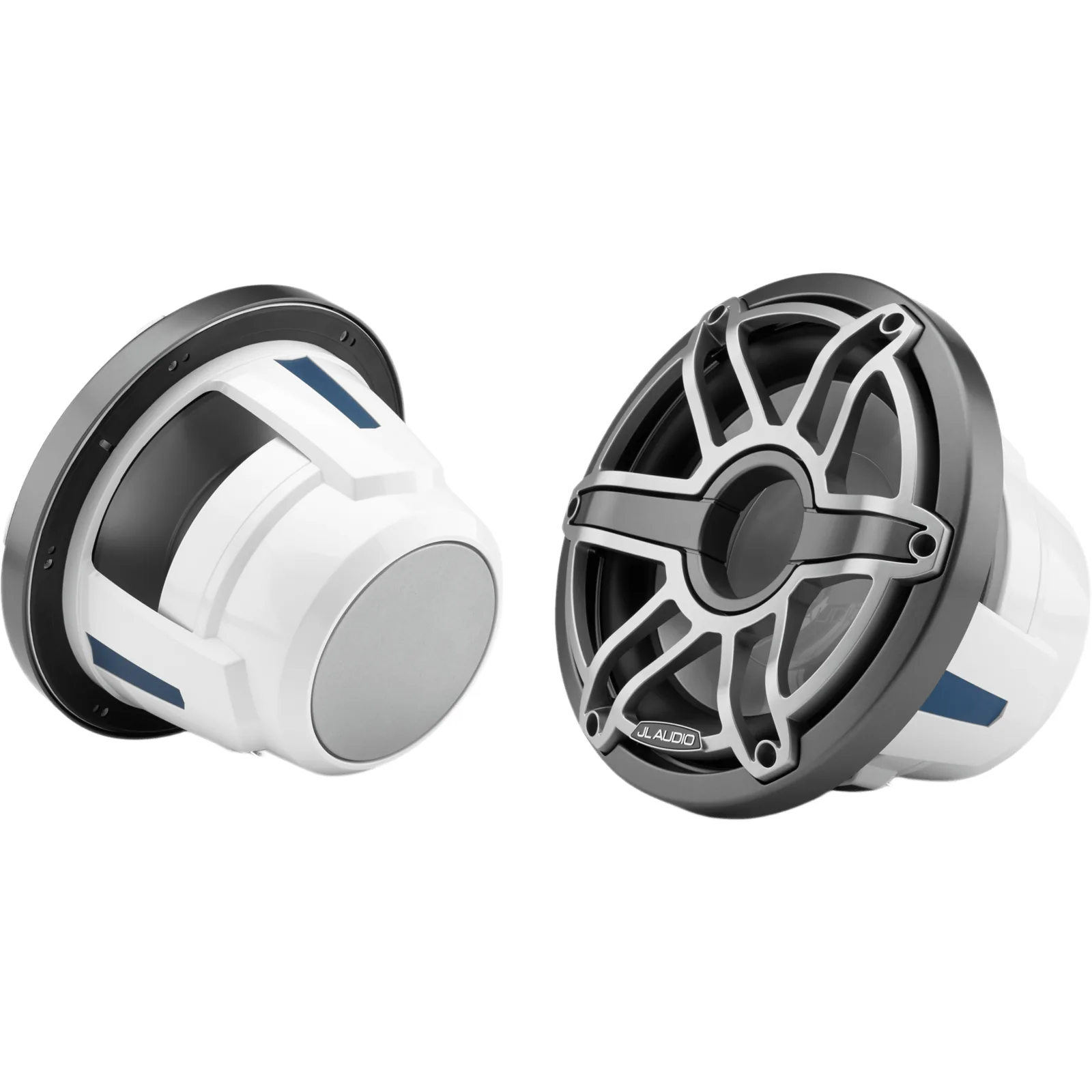 Subwoofer Náutico JL Audio M6 / 10" / Rejilla Deportiva de Titanio / 250 W RMS / Impedancia 4 &Omega; / Cono de Polipropileno Relleno de Mica / Montaje en Caja Sellada o con Puerto / Uso en Exteriores Náuticos