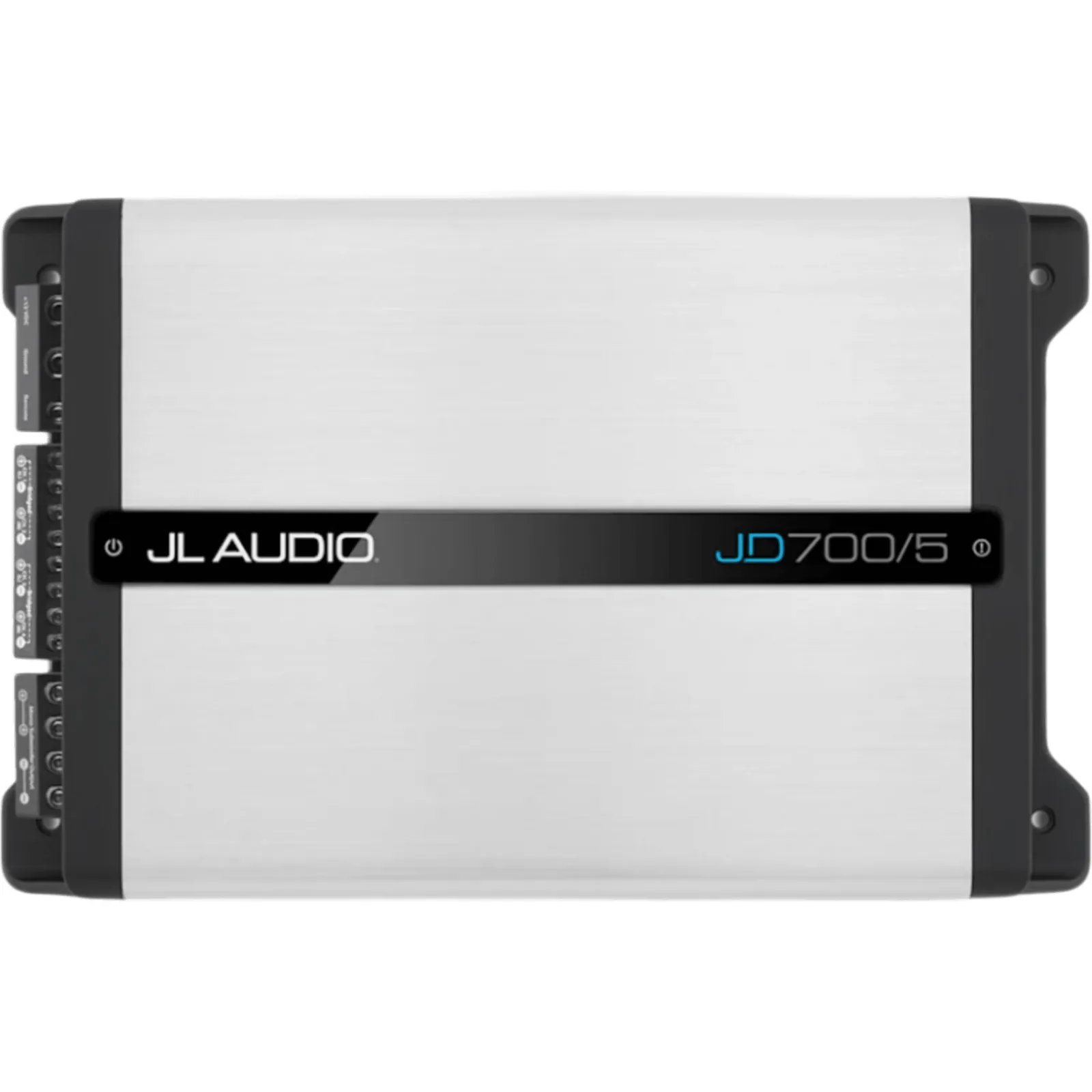 Amplificador de Sistema para Coche / 5 Canales / 700 W / Clase D / 4 x 75 W RMS + 1 x 180 W RMS a 4 &Omega; / 4 x 100 W RMS + 1 x 300 W RMS a 2 &Omega; / Filtros Paso Alto, Paso Bajo y Paso de Banda / Refuerzo de Graves / Control de Nivel Remoto Opcional