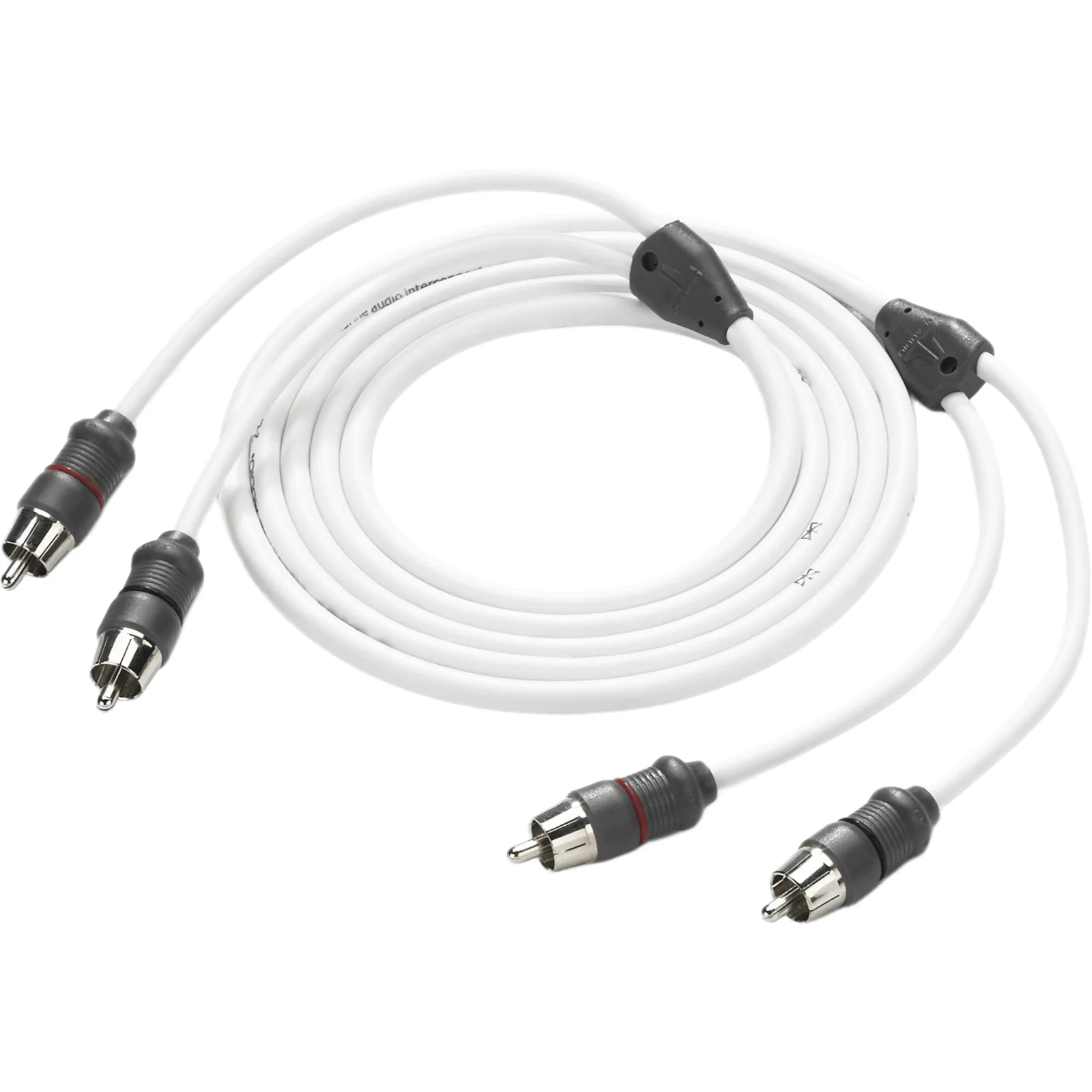 Cable de Interconexión de Audio Náutico / 2 Canales / Longitud 1.83 m (6 ft) / Conectores RCA Macho en Ambos Extremos / Cobre Puro Libre de Oxígeno (OFC) / Par Trenzado / Aislamiento de Polietileno / Cubierta PVC Flexible / Contactos