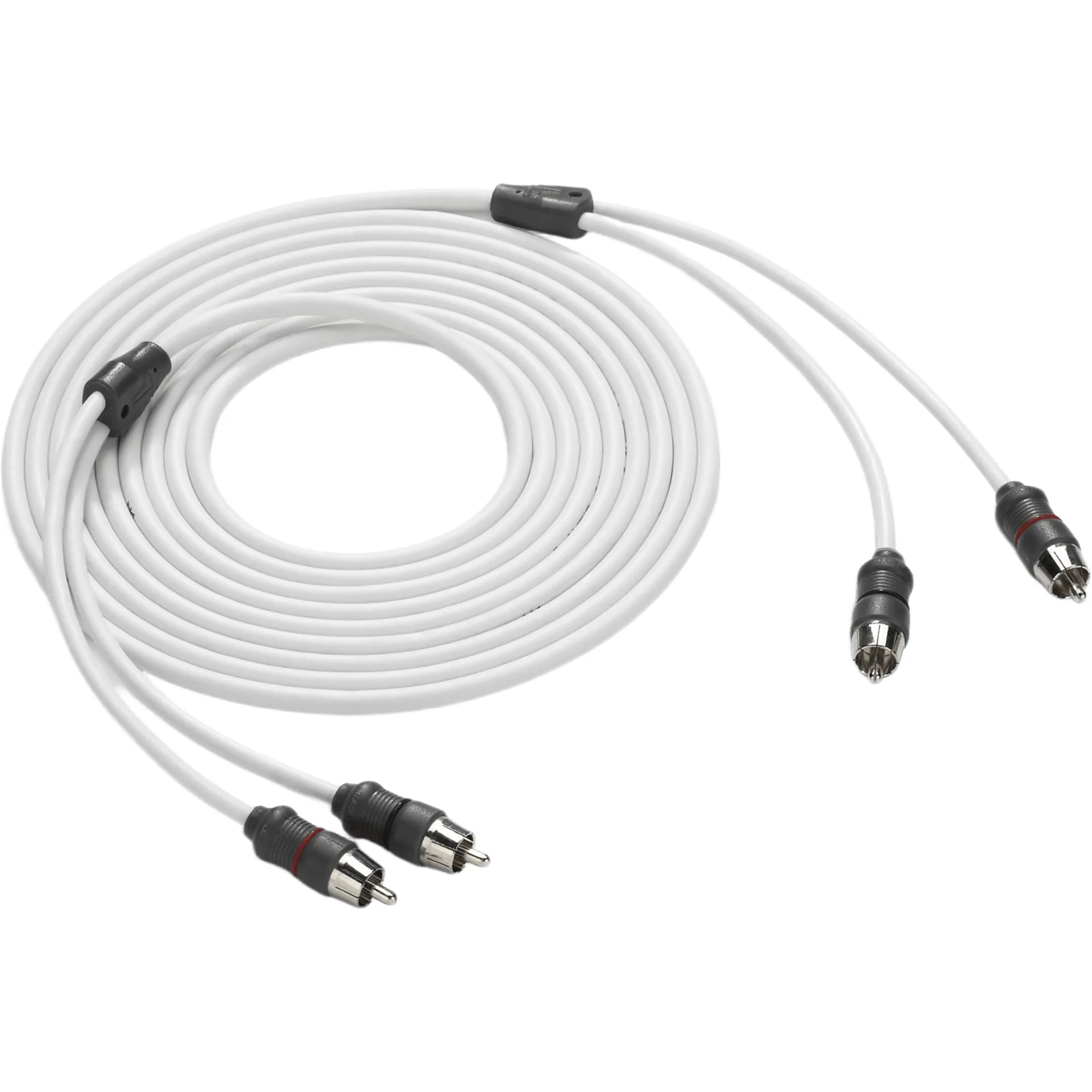 Cable de Interconexión de Audio Náutico / 2 Canales / Longitud 3.66 m (12 ft) / Conectores RCA Macho / Cobre OFC / Par Trenzado / Cubierta PVC / Uso Marino