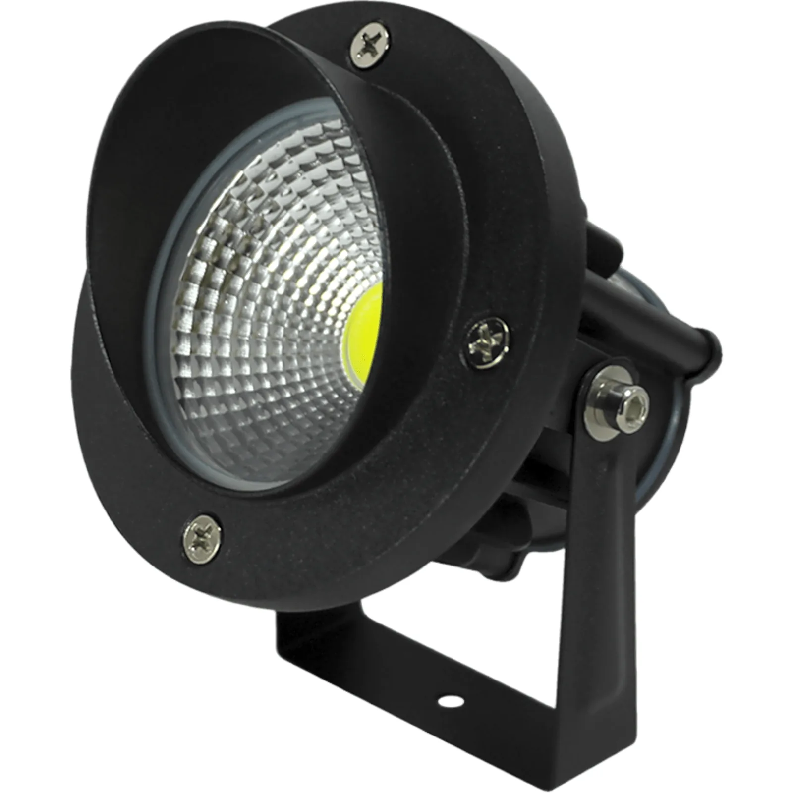 Luminario LED Tipo Estaca / COB / 12W / 110-240V~ 60Hz / IP65 / 2700 K Luz Cálida / Ángulo de Luz 36° / Cabeza Ajustable 45° a 85° / Aleación de Aluminio y Vidrio Templado / Interior-Exterior