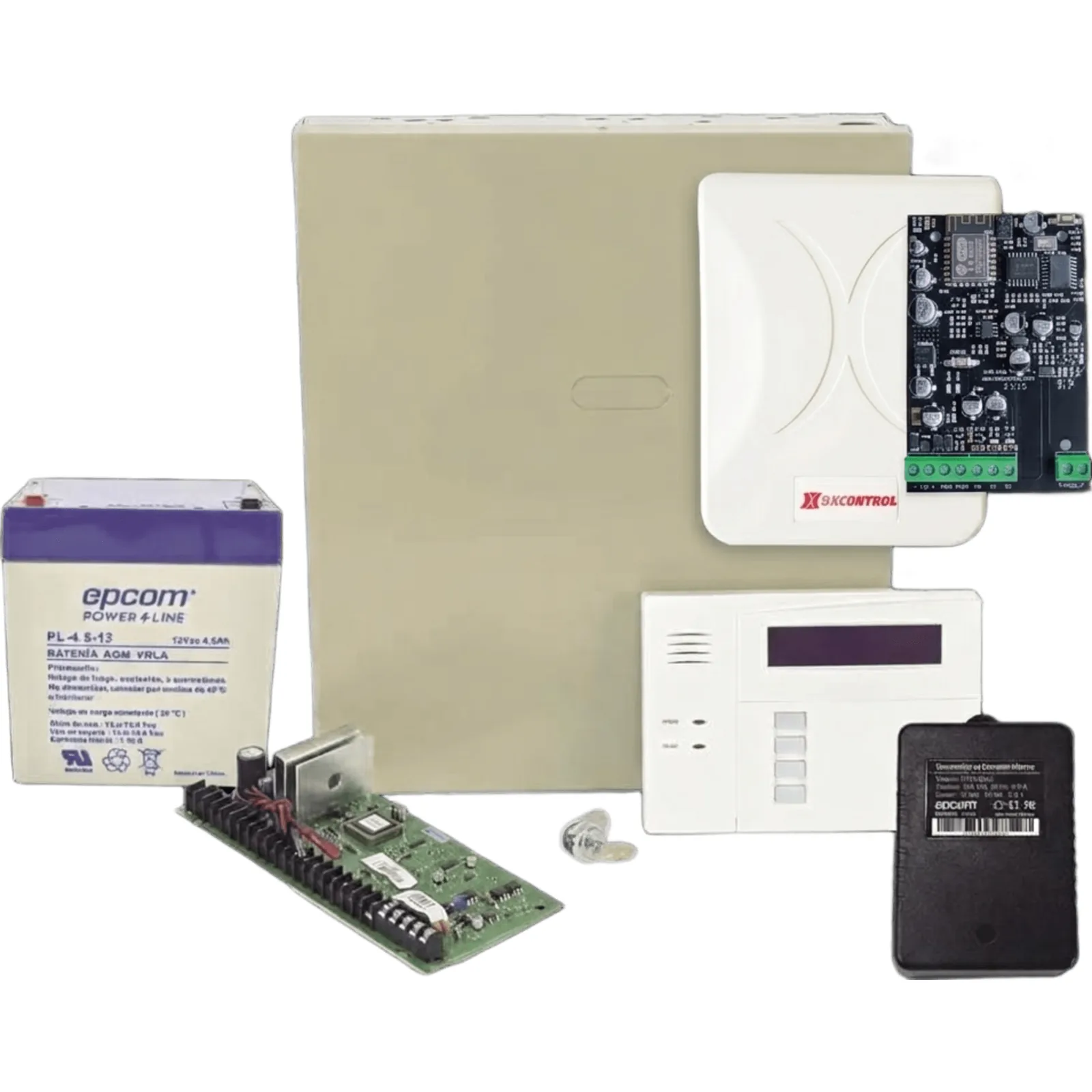 Kit de panel de control antirrobo VISTA-48LA con teclado-receptor inalámbrico 6160RF, comunicador WiFi DX FULL WIFI, batería y transformador