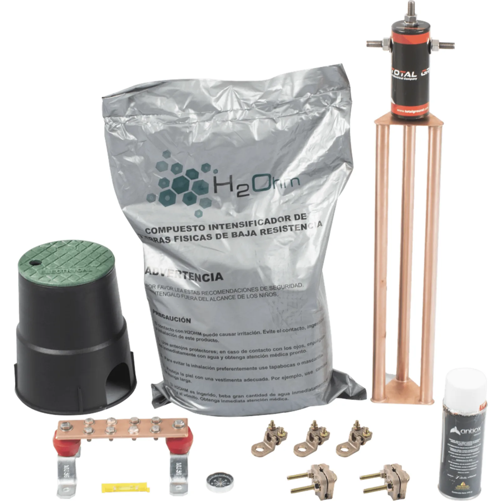 Kit de tierra física modelo TG45AB con Electrodo Magnetoactivo, capacidad: 45 AMP