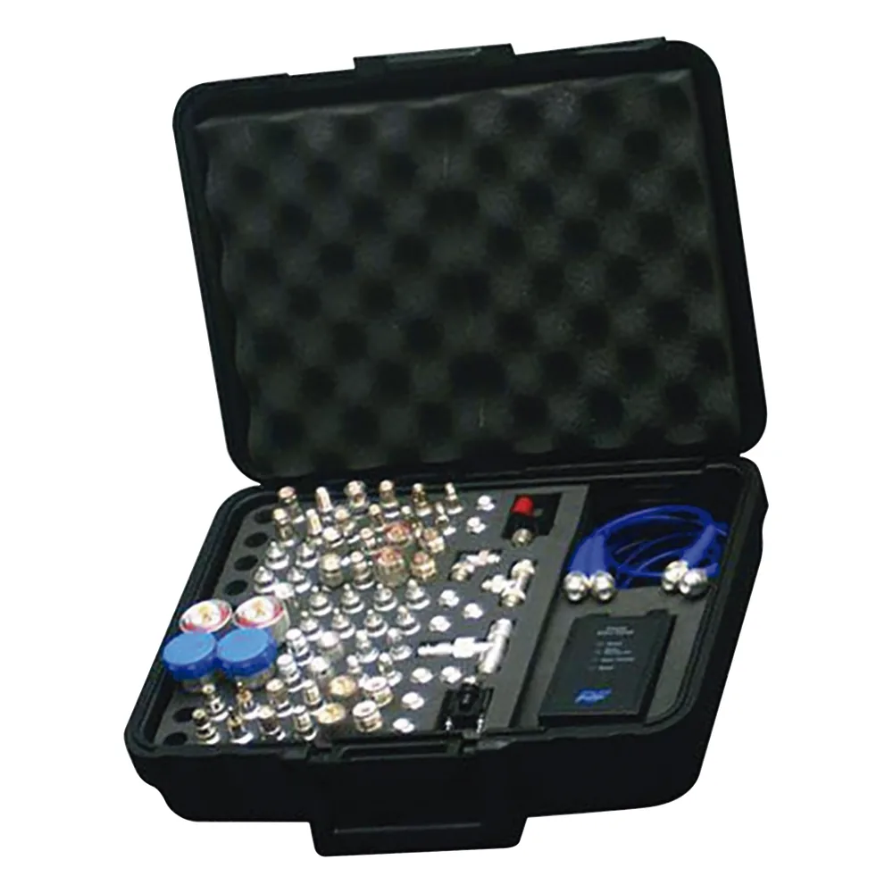 Mega Kit de Adaptadores UNIDAPT de 74 piezas, en conjunto todos los del RFA-4019 y RFA-4023-01 así como 2 Cables UNIDAPT, un Barril-Machos y un Probador de Cables en un solo estuche con bisagras.