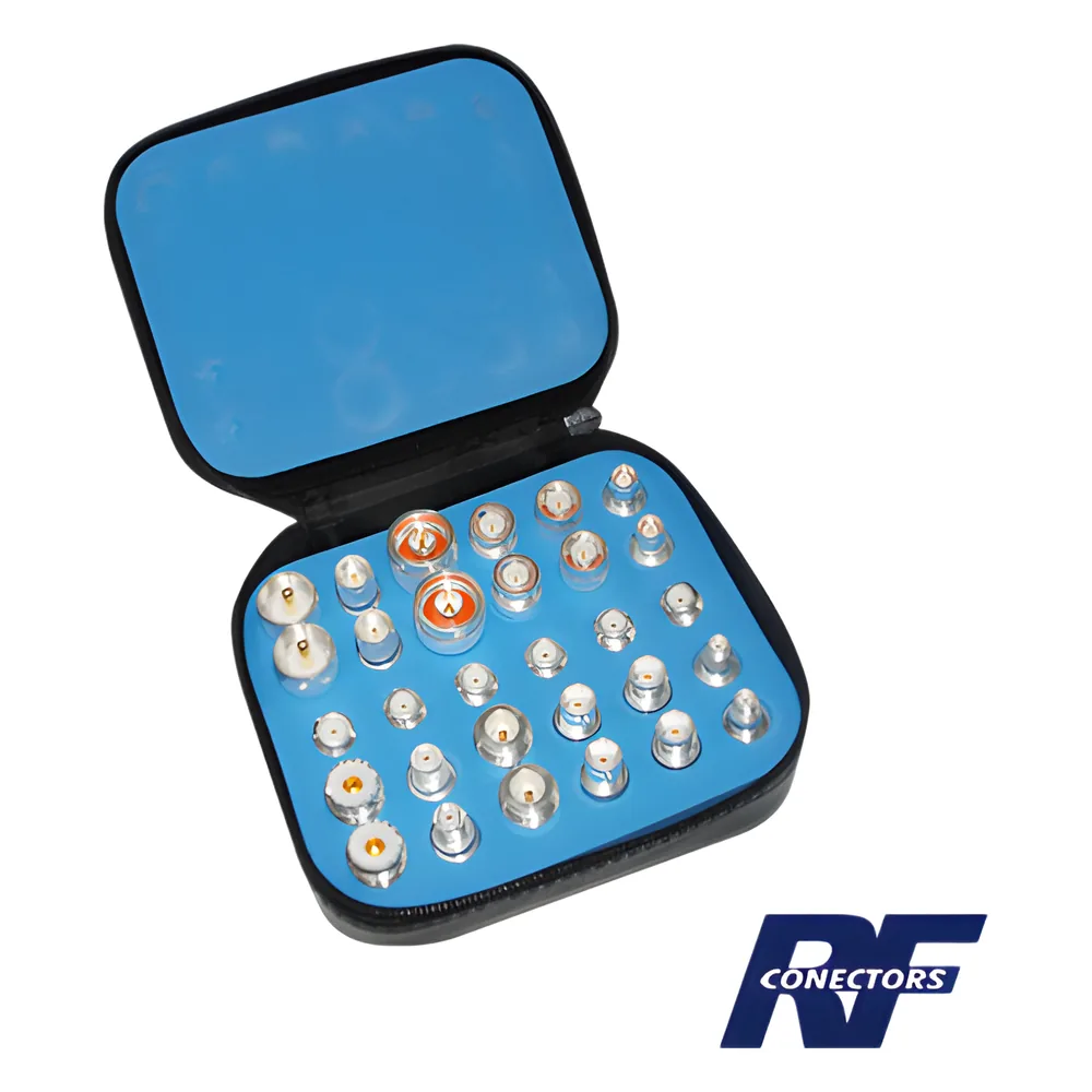 Kit Universal de Adaptadores UNIDAPT de 30 piezas con baño de Plata, en estuche, esponja y ziper.â€‹