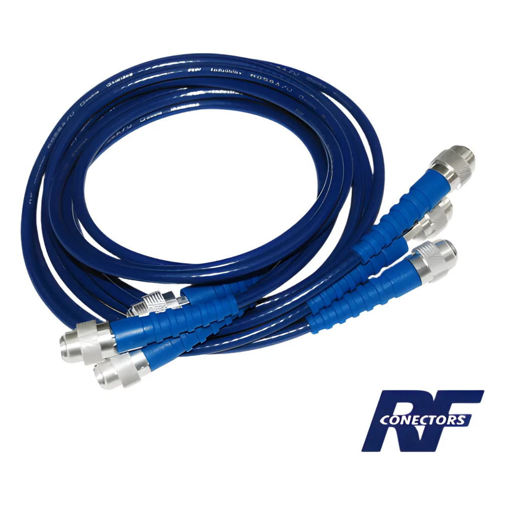 Juego de 3 Cables Doble Malla de 48" con Adaptadores UNIDAPT en los Extremos.