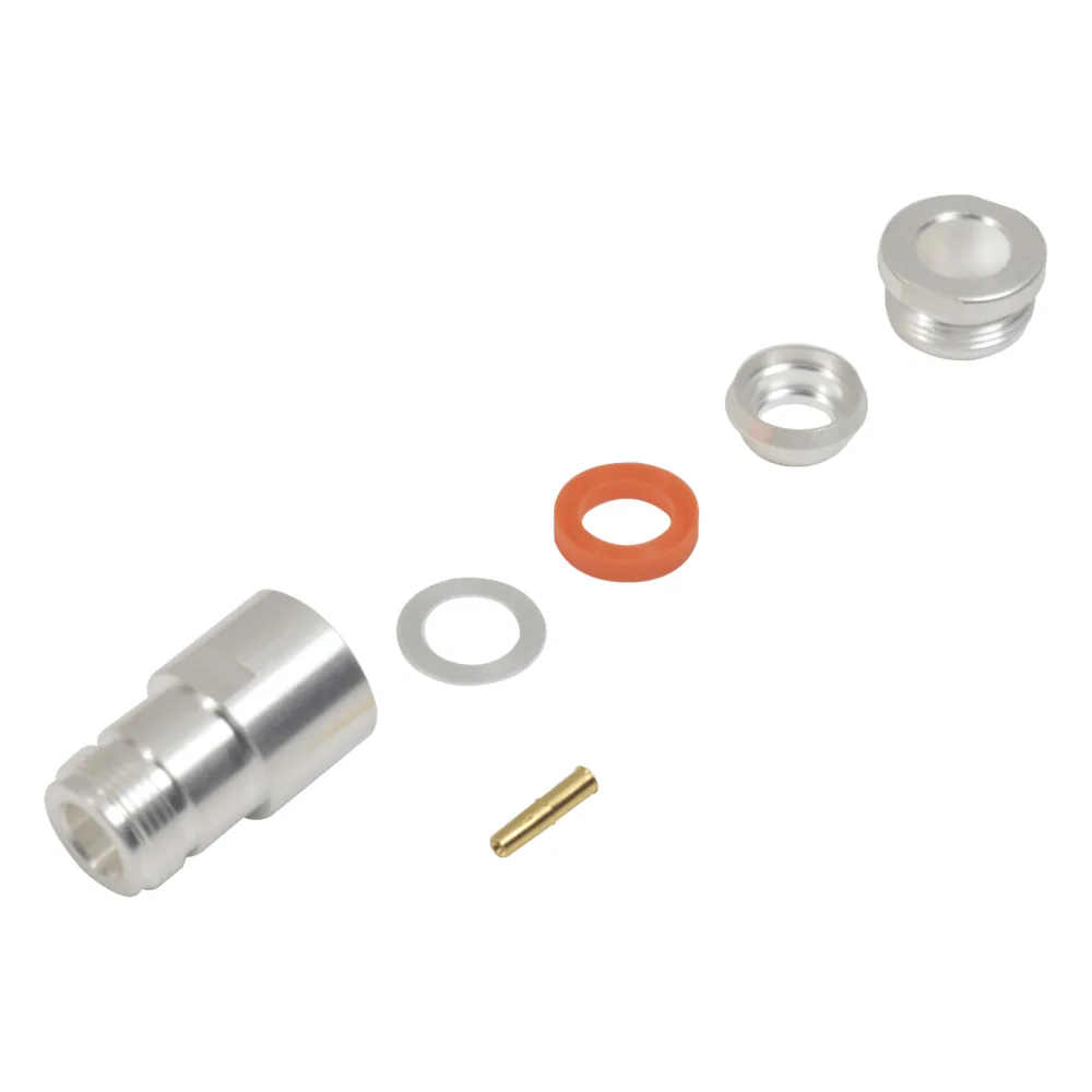 Conector N Hembra de anillo plegable para cables RG-8/U (BELDEN 8237), RG213/U (8267), RG214 (8268).