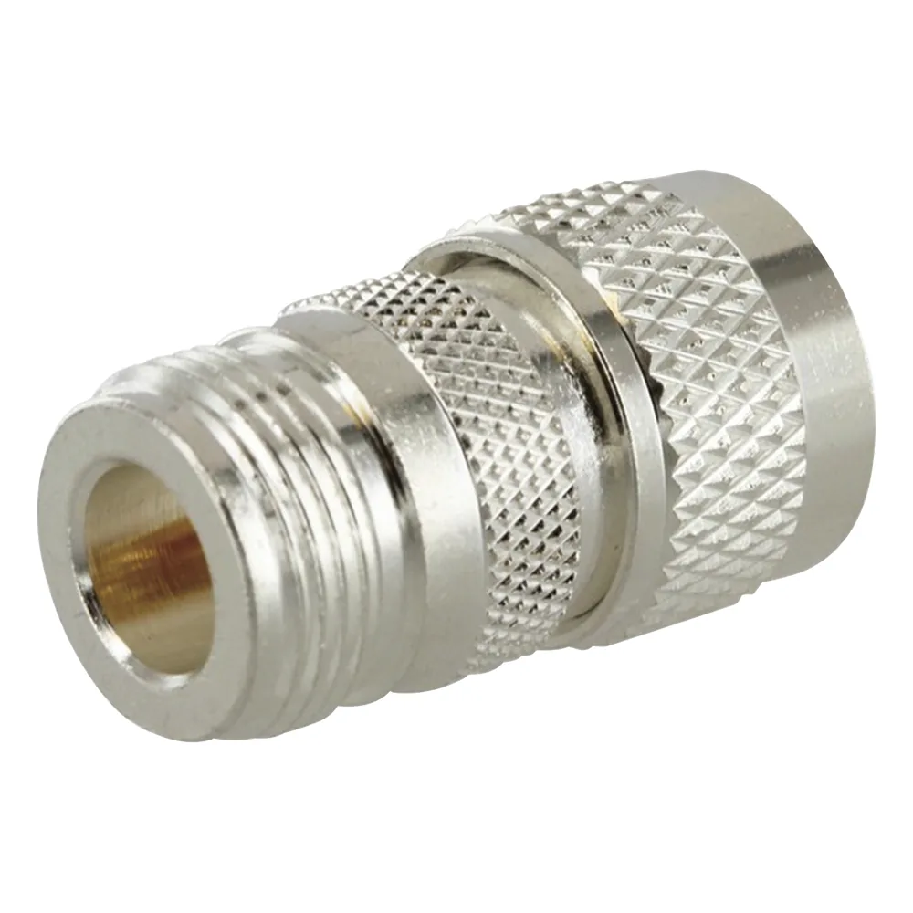 Adaptador en Línea de Conector N Hembra a UHF Macho (PL-259), Plata/ Oro/ Teflón.