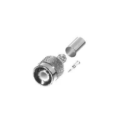 Conector TNC Macho de Anillo Plegable para Cable RG-59/U, Grupo D, Níquel/ Gold/ Delrin.â€‹