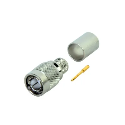 Conector TNC Macho, de Anillo Plegable para Cable RG-11/U, Níquel/ Oro/ Teflón.