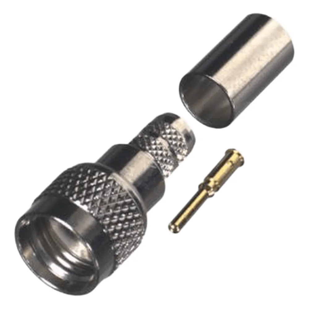 Conector Mini-UHF Macho de Anillo Plegable para PROFLEX, Níquel/ Oro/ Delrin.