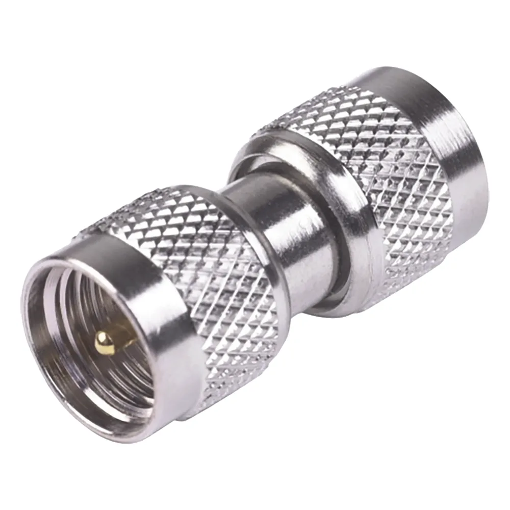 Adaptador Barril, de Conectores Mini-UHF Machos, Níquel/ Oro/ Teflón.