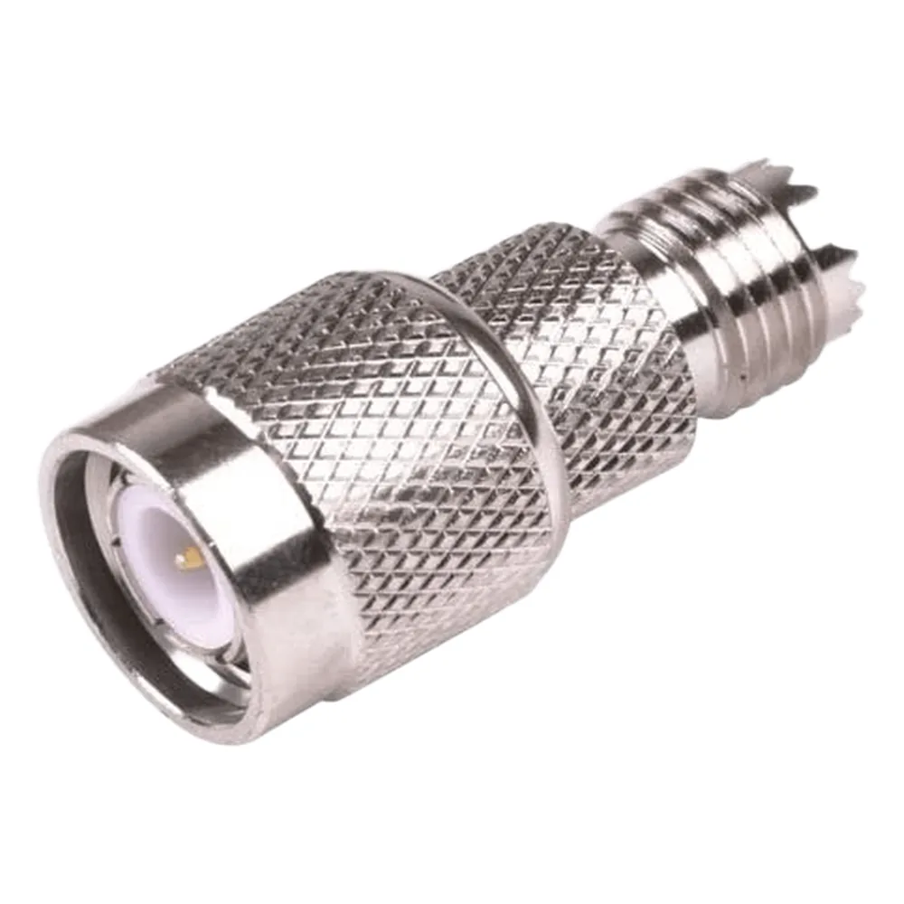 Adaptador en Línea de Conector Mini-UHF Hembra a TNC Macho, Níquel/ Oro/ Teflón.