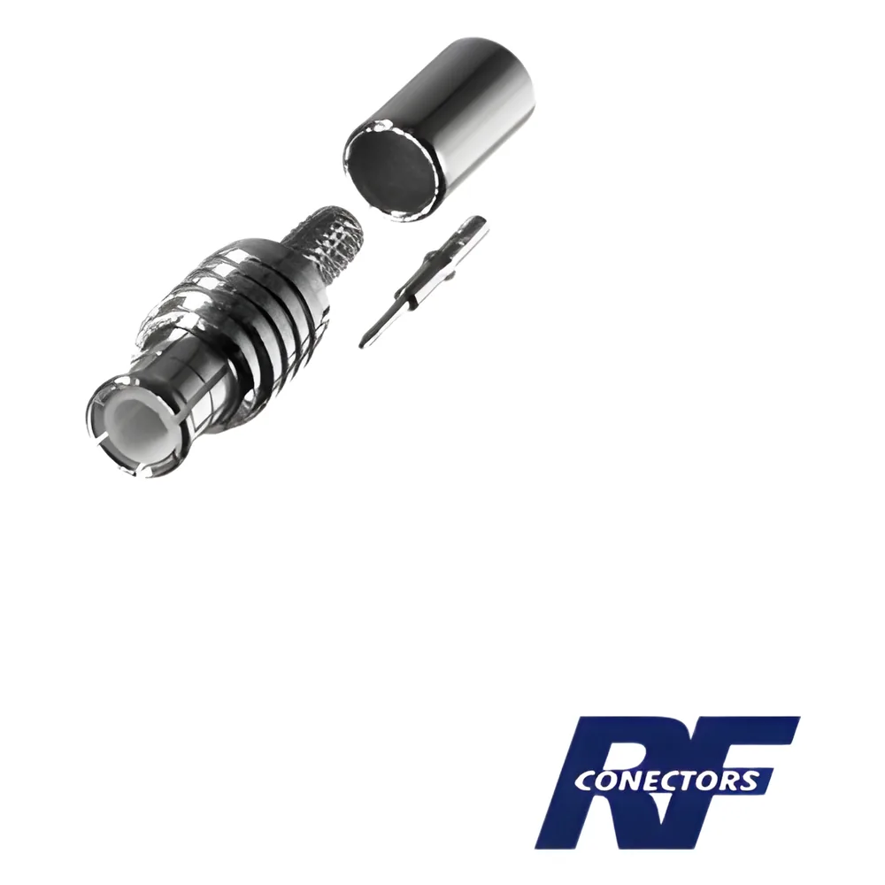 Conector MCX Macho de Anillo Plegable para RG-316/U, Grupo B1, Níquel/ Oro/ Teflón.