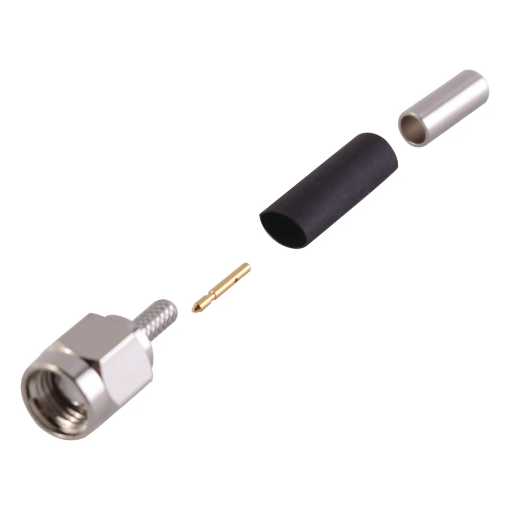 Conector SMA Macho de anillo plegable para cable RG-174/U, BELDEN 8216,