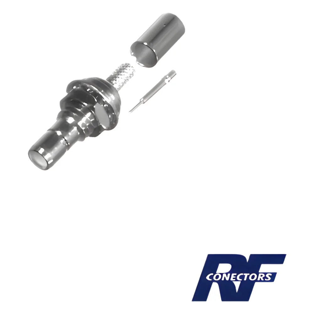 Conector SMB Hembra para panel en D-Plano, de Anillo Plegable para RG-174/U.