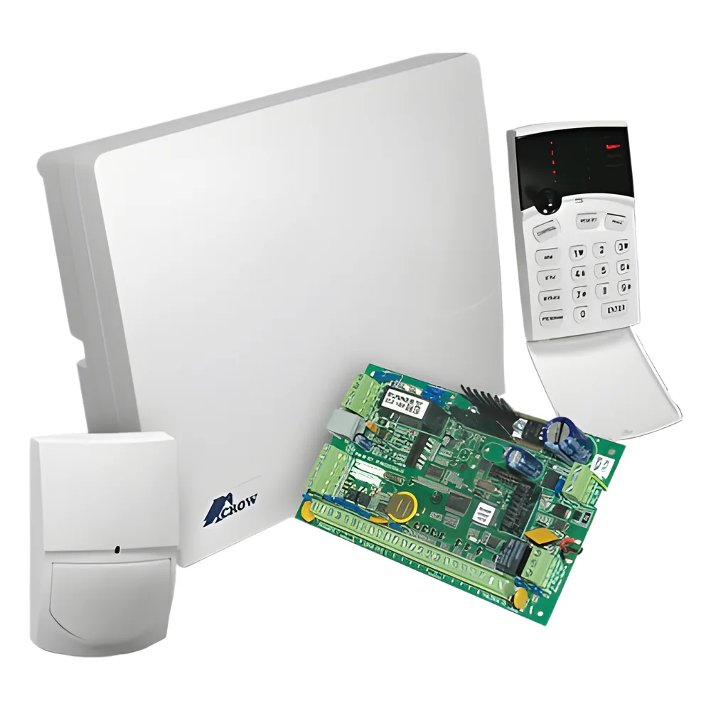 Panel de alarma Hibrido de 4 a 8 zonas, funciones de control de acceso, incluye: teclado Panel, Gabinete de Plástico, Teclado Iconos, Receptor Inalámbrico, Sensor de Movimiento Inalámbrico, 2 Mágneticos Inalámbricos y 1