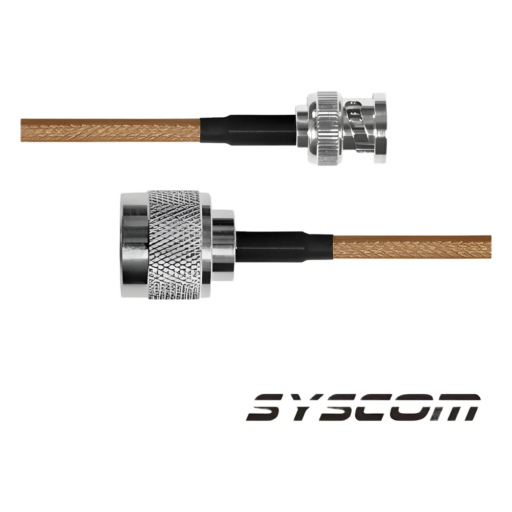 Cable Coaxial RG-142/U de 110 cm, con Conectores BNC Macho a N Macho.