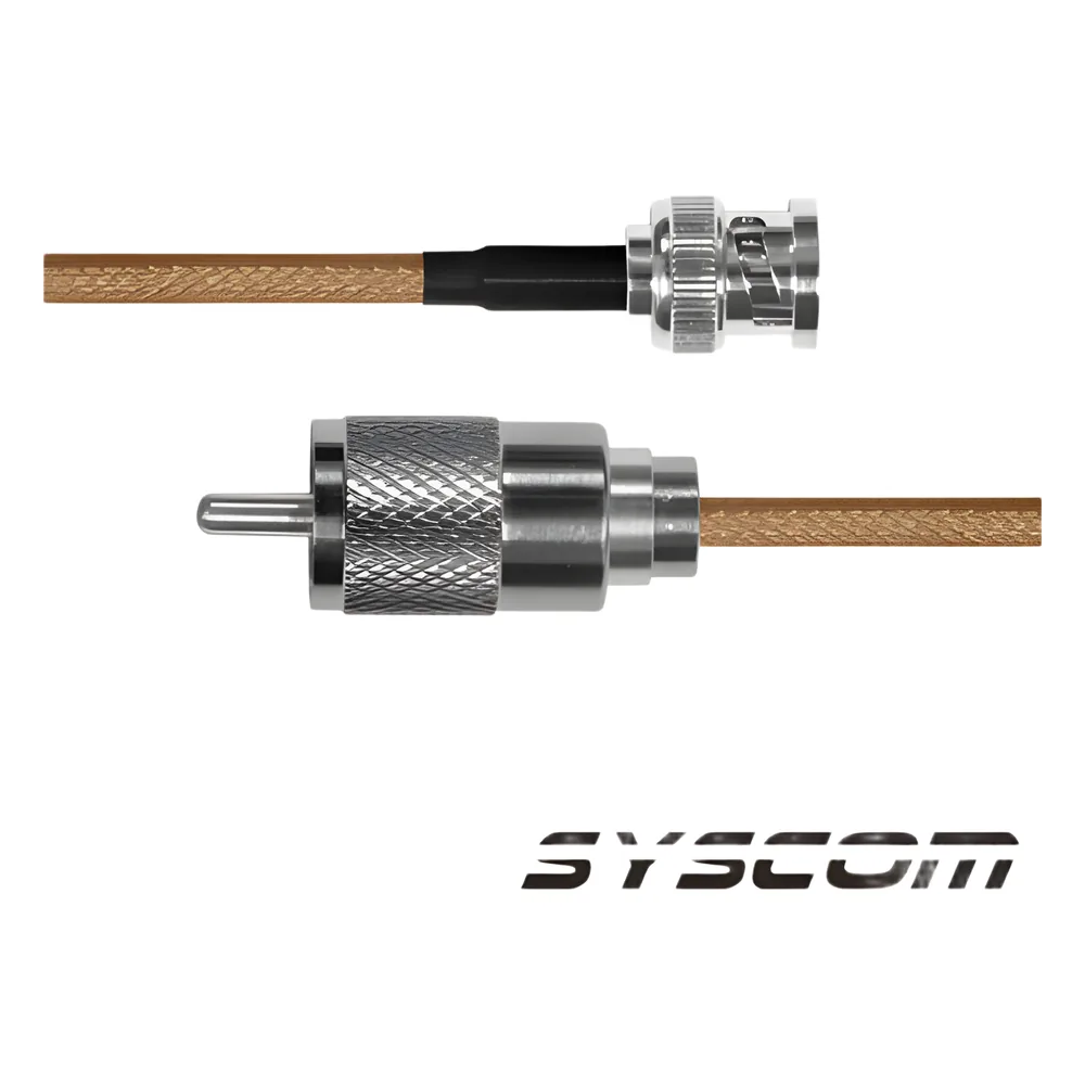 (1 pza) Jumper con cable RG142, conectores BNC Macho/UHF (PL-259) Macho.
