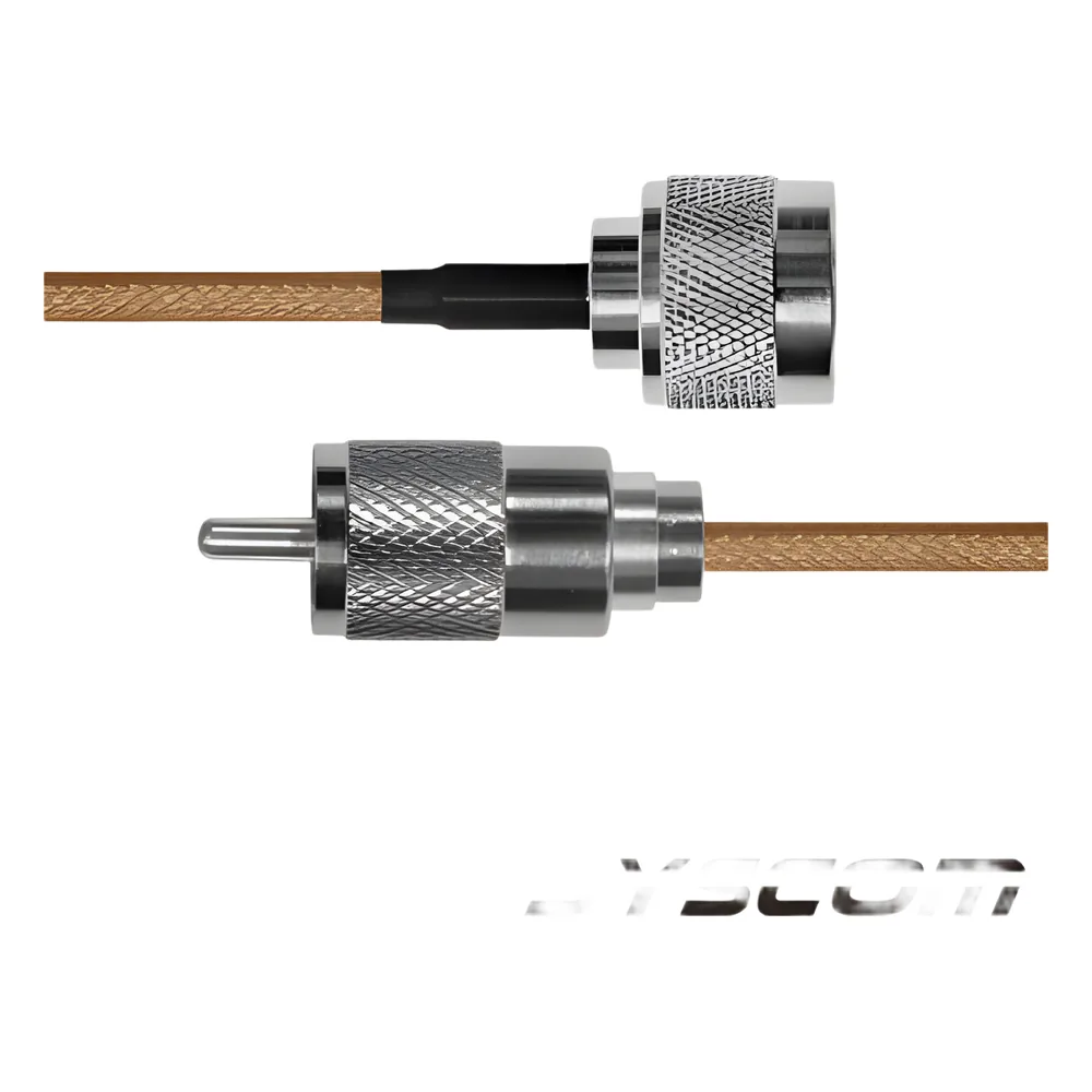 Cable Coaxial RG-142/U de 110 cm, con conectores N Macho a UHF Macho (PL-259).