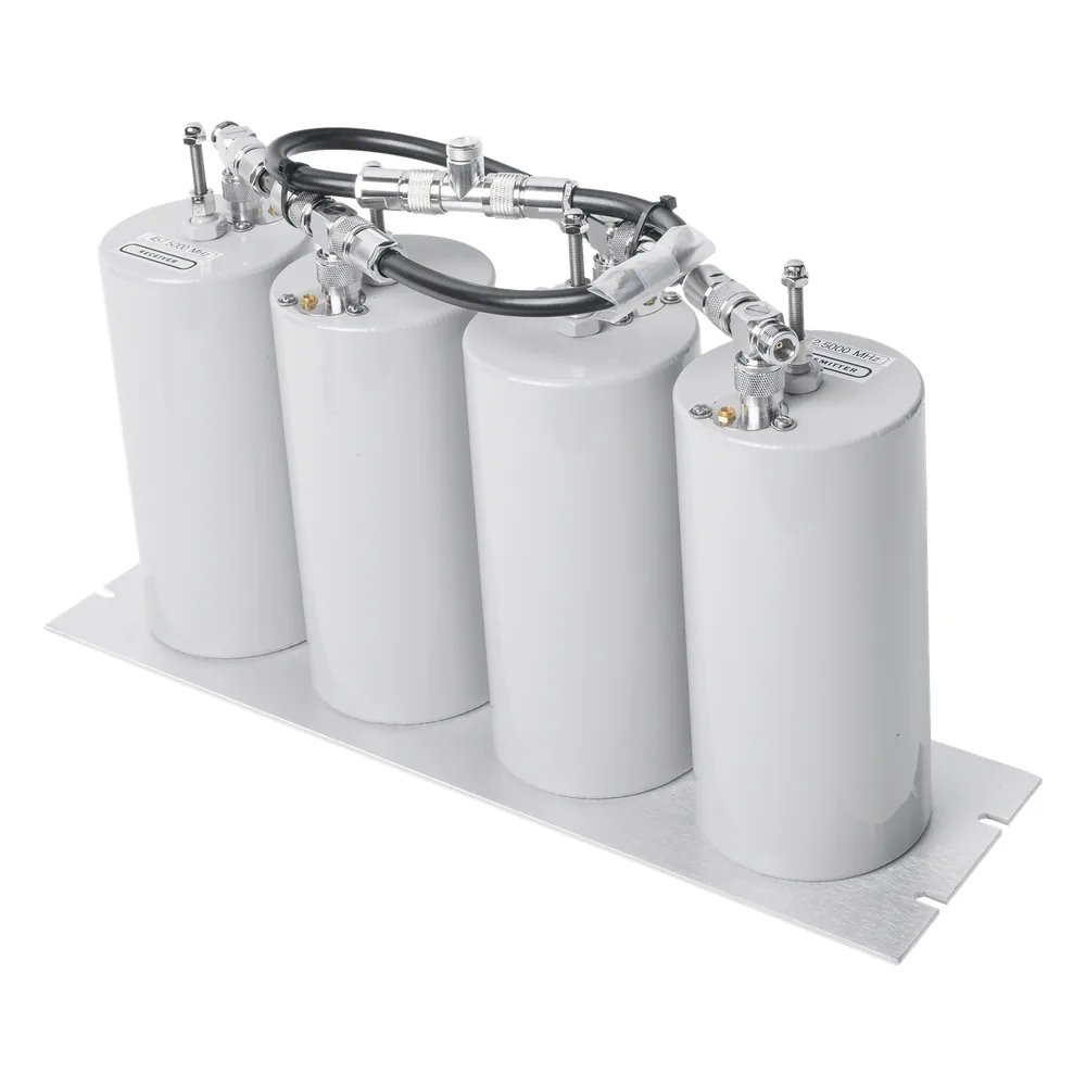 Duplexer Pasa Banda-Rechazo de Banda, 400-470 MHz, 4 Cavidades (4"Dia.) 5 MHz, 250 Watt, N Hembra