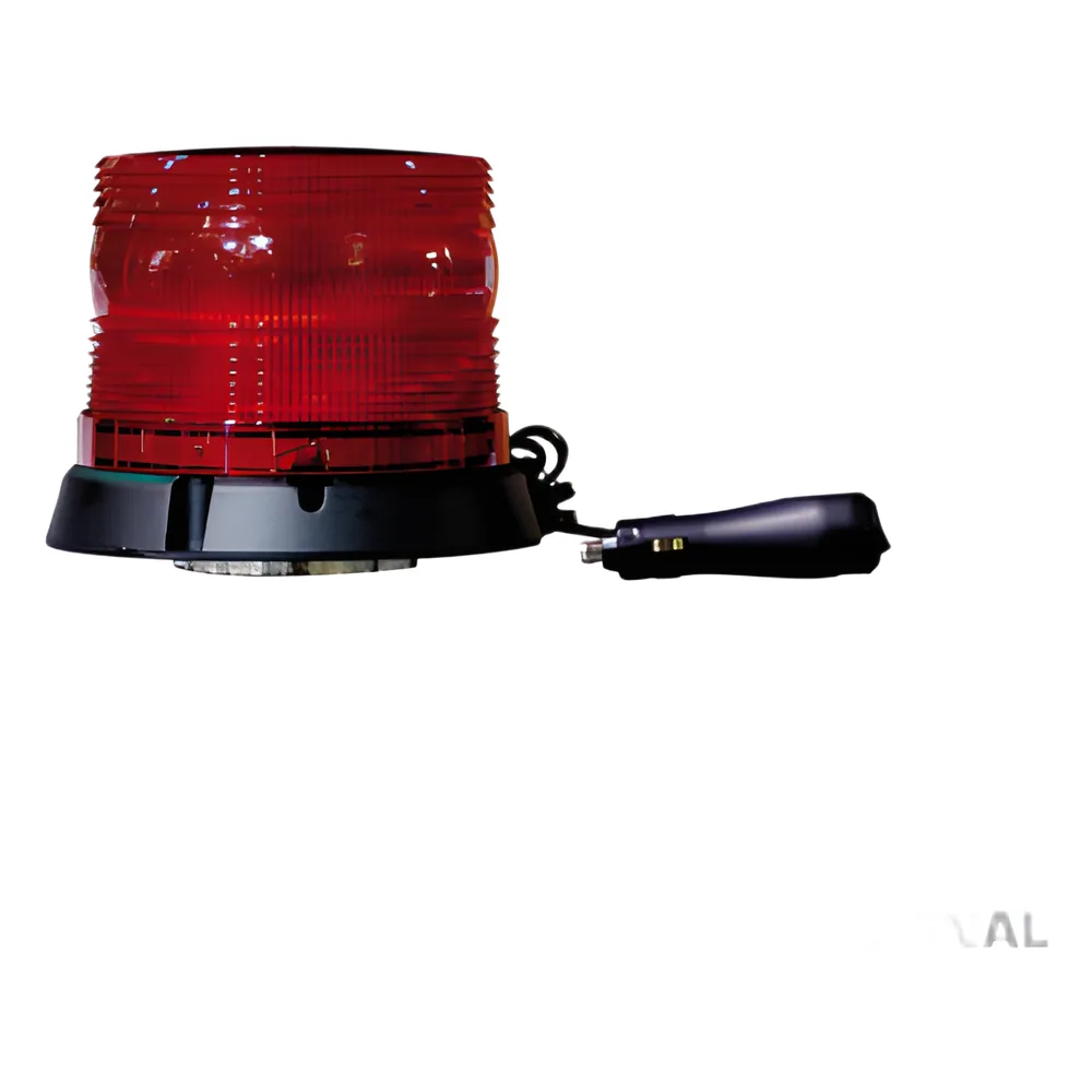 Burbuja para Emergencia Color Rojo. Montaje Magnético. Consumo 1 A a 12 Vcc, 0.5 A a 24 Vcc