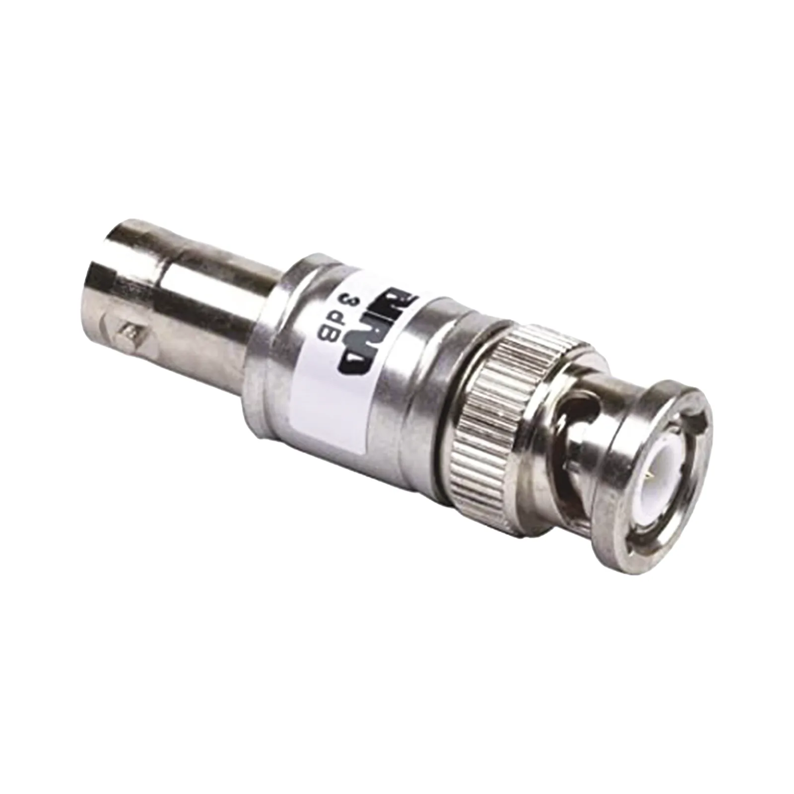 Atenuador en Línea de 3 dB, 2 Watt Máx., CD-4 GHz, Conectores BNC Macho-Hembra.