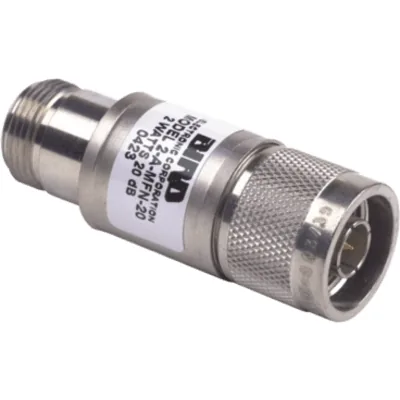 Atenuador en Línea de 20 dB, 2 W. Máximo, CD-4 GHz, Conectores N Macho-Hembra.