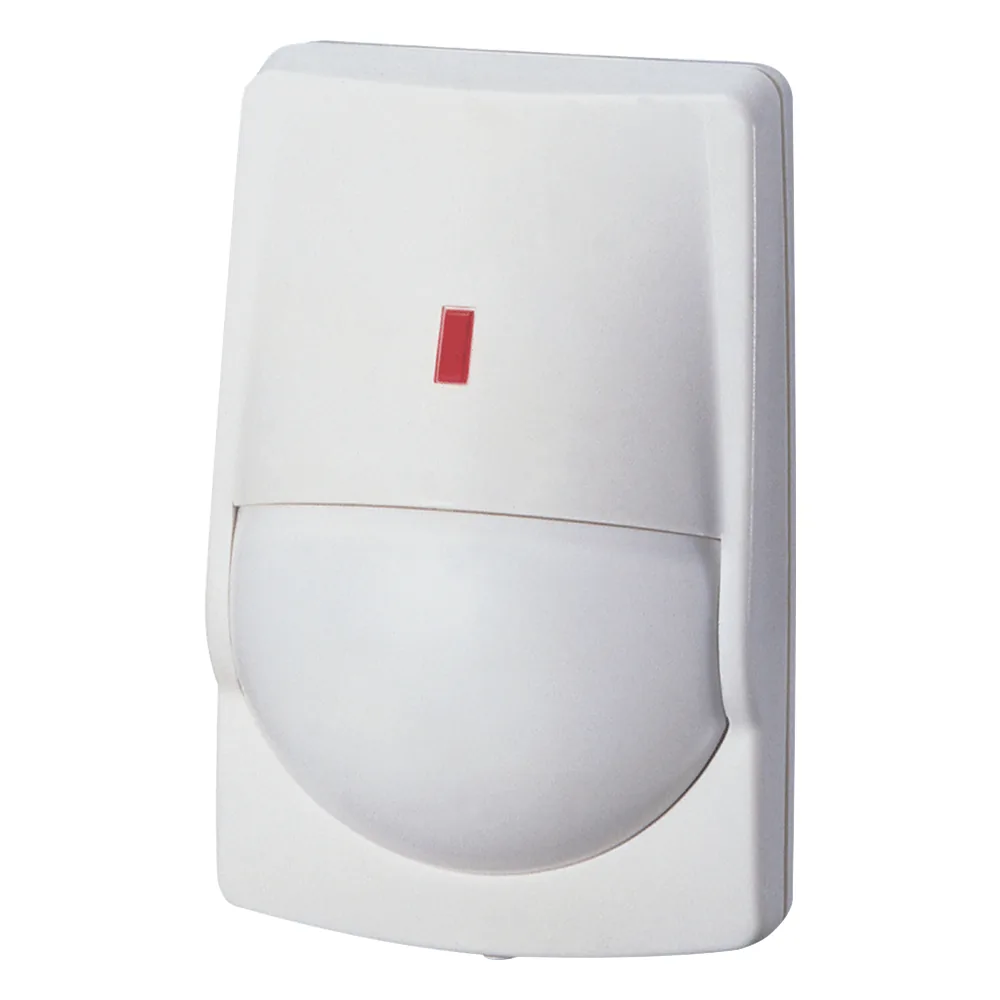 Sensor de Movimiento PIR / Uso en Interior/ Inmunidad a Mascotas / 40' X 40' Cobertura / Compatible con cualquier panel de alarma / Alambrico