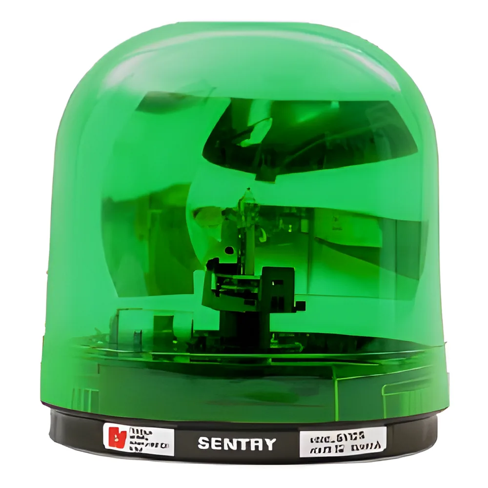 Luz giratoria SENTRY con reflector tipo parabólico, color verde