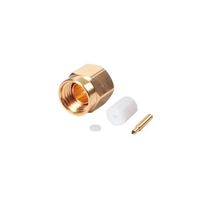 Conector SMA Macho para cable Semi-Rígido de 0.085" de Diámetro, Oro/ Oro/ Teflón.