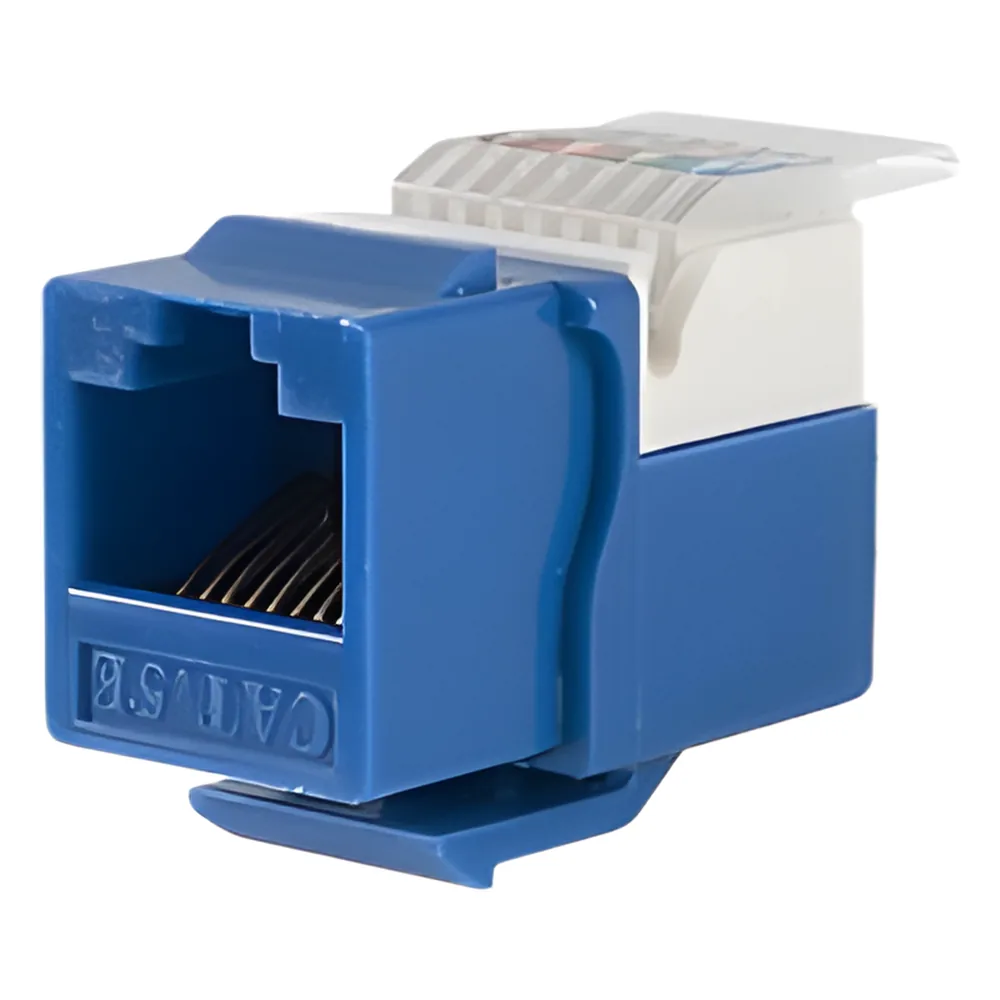 Módulo Jack Keystone Cat5e sin Herramienta (toolless) para faceplate - Color Azul