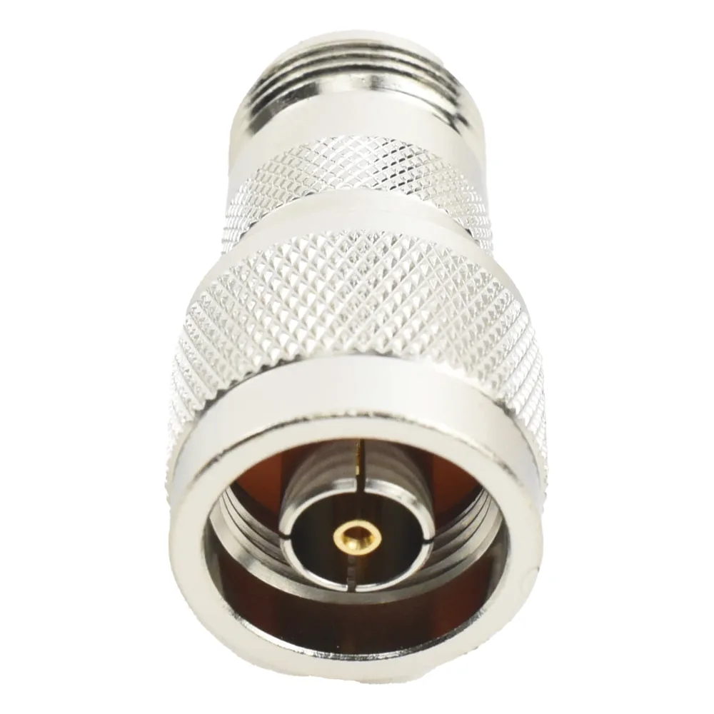 Adaptador en Línea, de Conector N Macho Inverso a N Hembra, Níquel/ Oro/ Teflón.