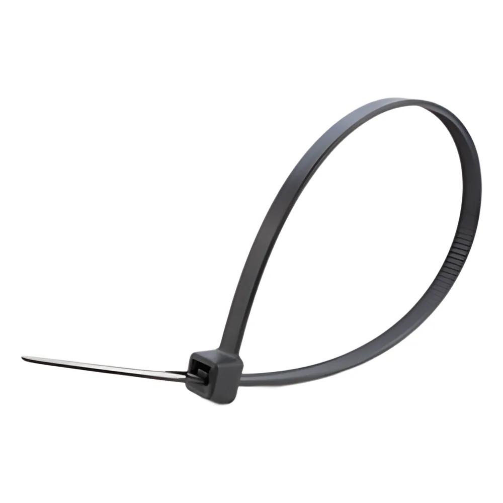 Juego de 100 corbatas de 30 cm en color negro, resistente a 50 lbs de tensión para intemperie.