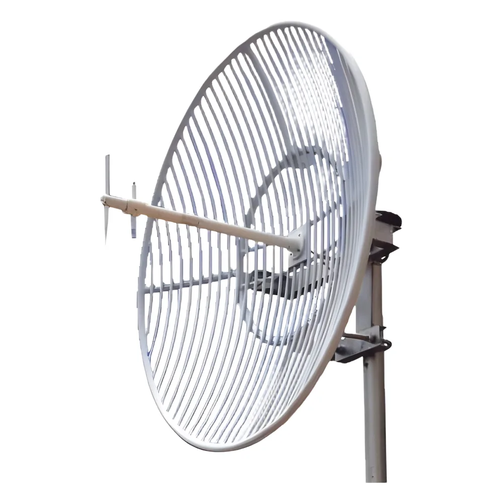 Antena Parabólica de Rejilla | 824-960 MHz | 23 dBi de Ganancia | Cubre muy bien la Banda 5 (850 MHz) Celular. Antena Donadora que se utiliza para los amplificadores de señal celular para cubrir comunidades alejadas.