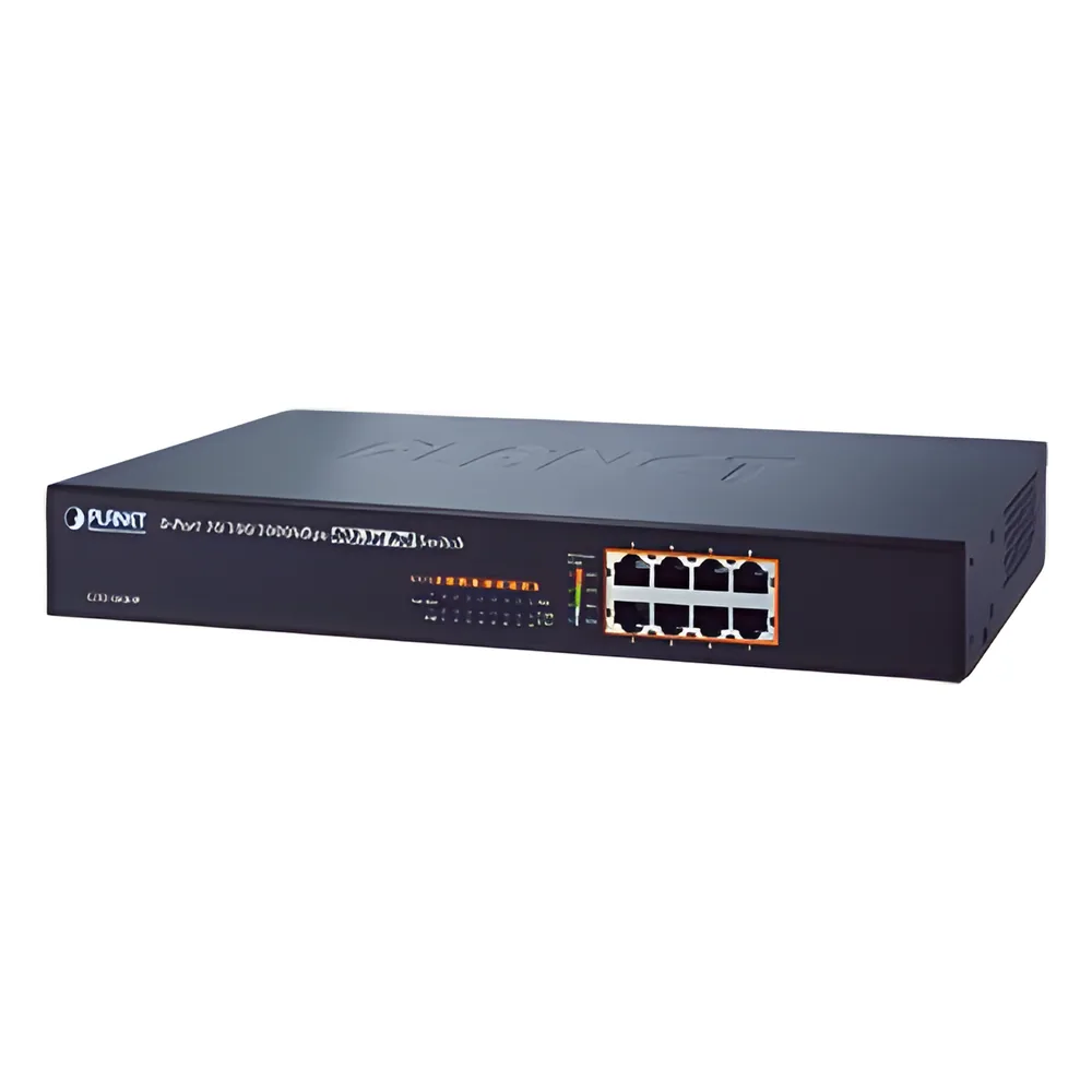 Switch no administrable PoE Gigabit de 8 Puertos 10/100/1000 Mbps con High PoE 802.3af/at, 130W potencia total