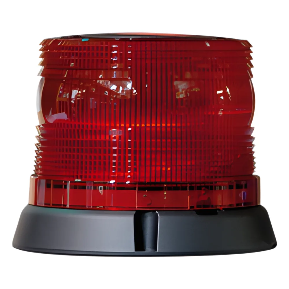 Burbuja para emergencia color rojo, montaje permanente, consumo 1 A a 12 Vcc, 0.5 A a 24 Vcc