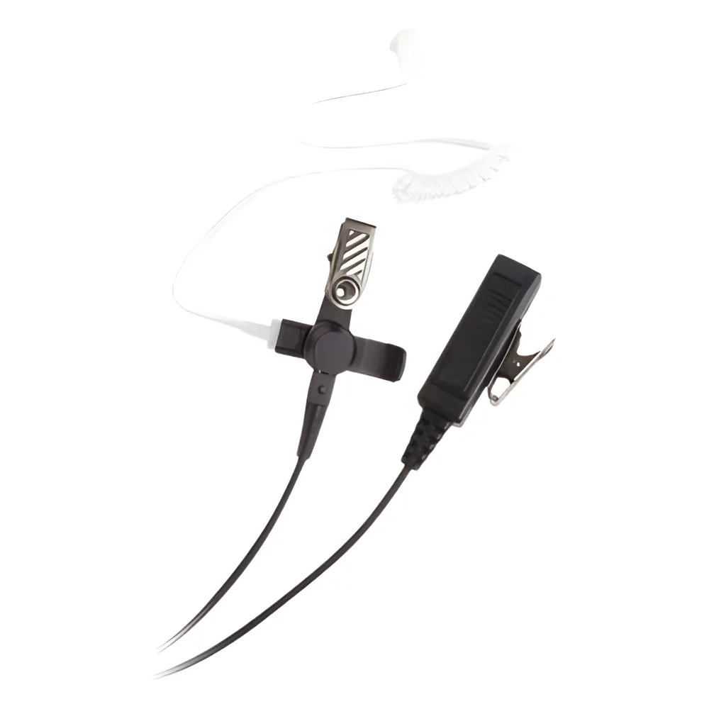 Micrófono - audífono de dos hilos con tubo acústico de grado médico con conector multipin para HYTERA y TELOX