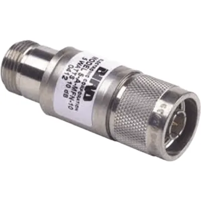 Atenuador en Línea de 10 dB, 5 W. Máximo, CD-4 GHz, Conectores N Macho-Hembra.