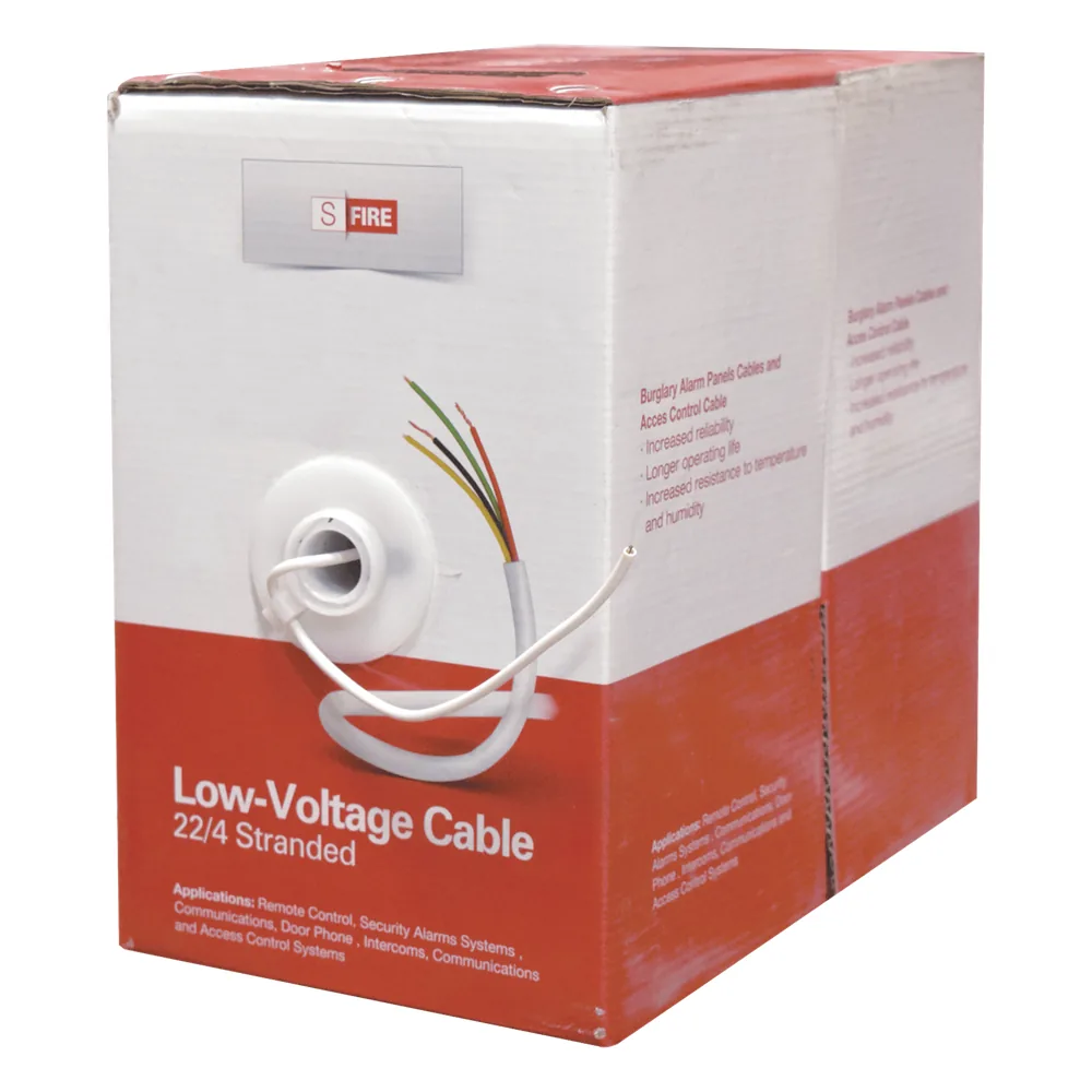 Cable 100% Cobre INDUSTRIAL/ 4 x 22 AWG/ de color blanco / 305m / para aplicaciones en sistemas de Intrusión / Control de Acceso y TV Porteros