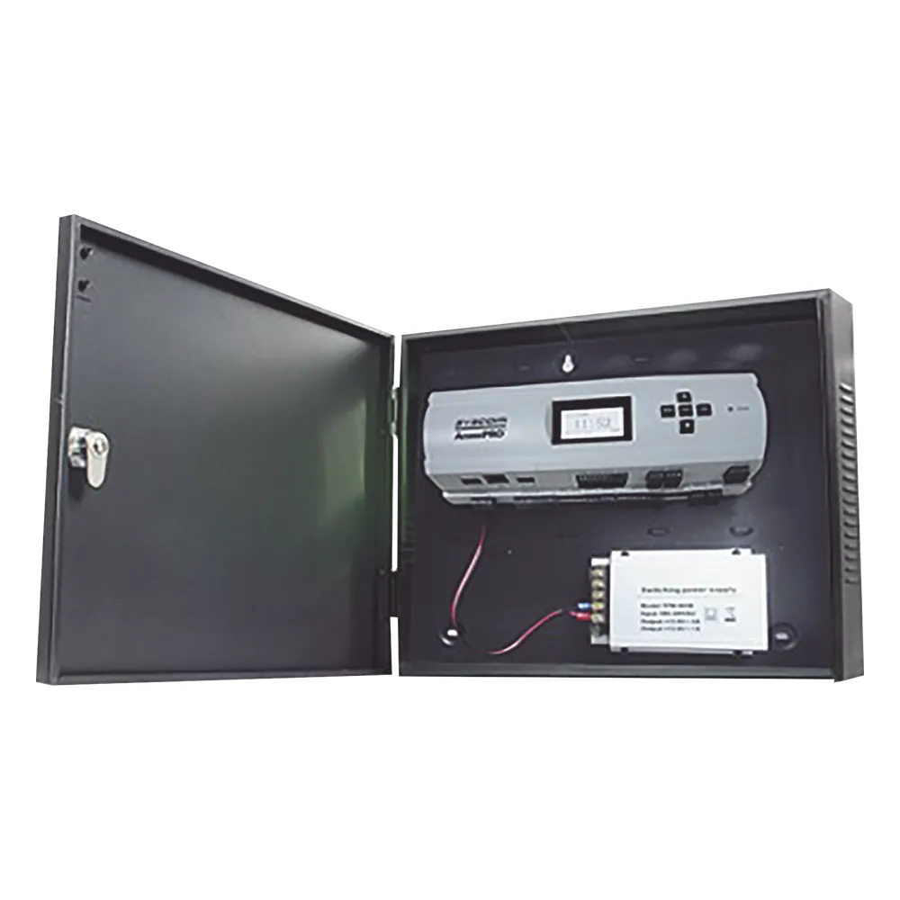 Controlador de Acceso / 4 Puertas / Biometría Integrada / 3,000 Huellas / Compatible con Sistemas de Elevadores (10 Pisos) / Incluye Gabinete y Fuente de Alimentación 12Vcc/5A