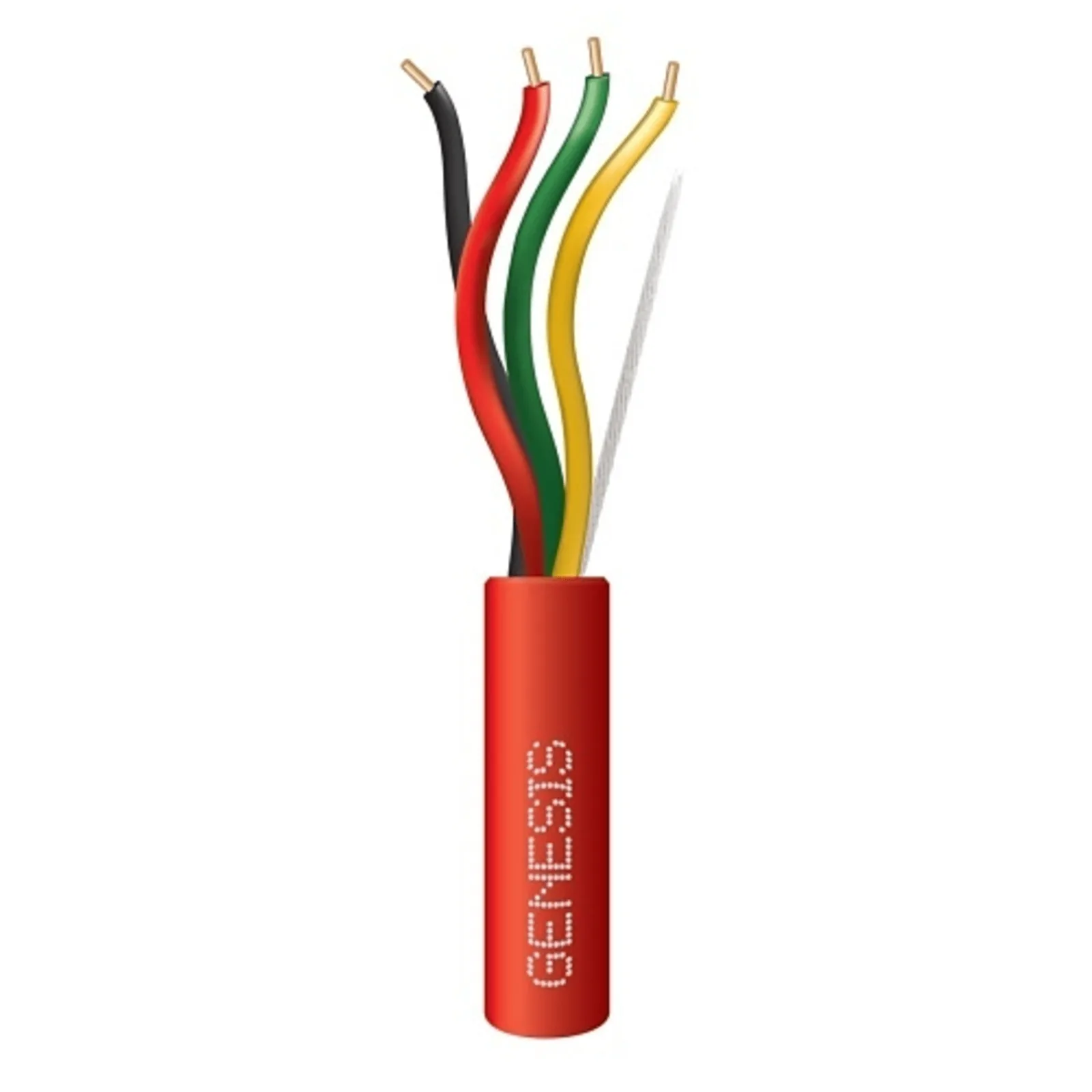Bobina de 305 Metros (1000 Pies) de Alambre / 4x18 AWG / Riser / Tipo FPLR-CL3R / Resistente al Fuego / Color Rojo / Para Sistemas Contra Incendio o Sistemas de Evacuación
