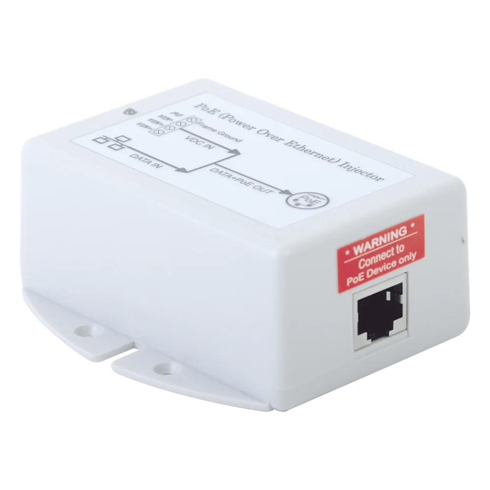 Inyector POE para Aplicación Solar, Entrada 9-36 Vcc, Salida Pasivo en 24 Vcc 10/100/1000 Mbps, Hasta 19 Watts
