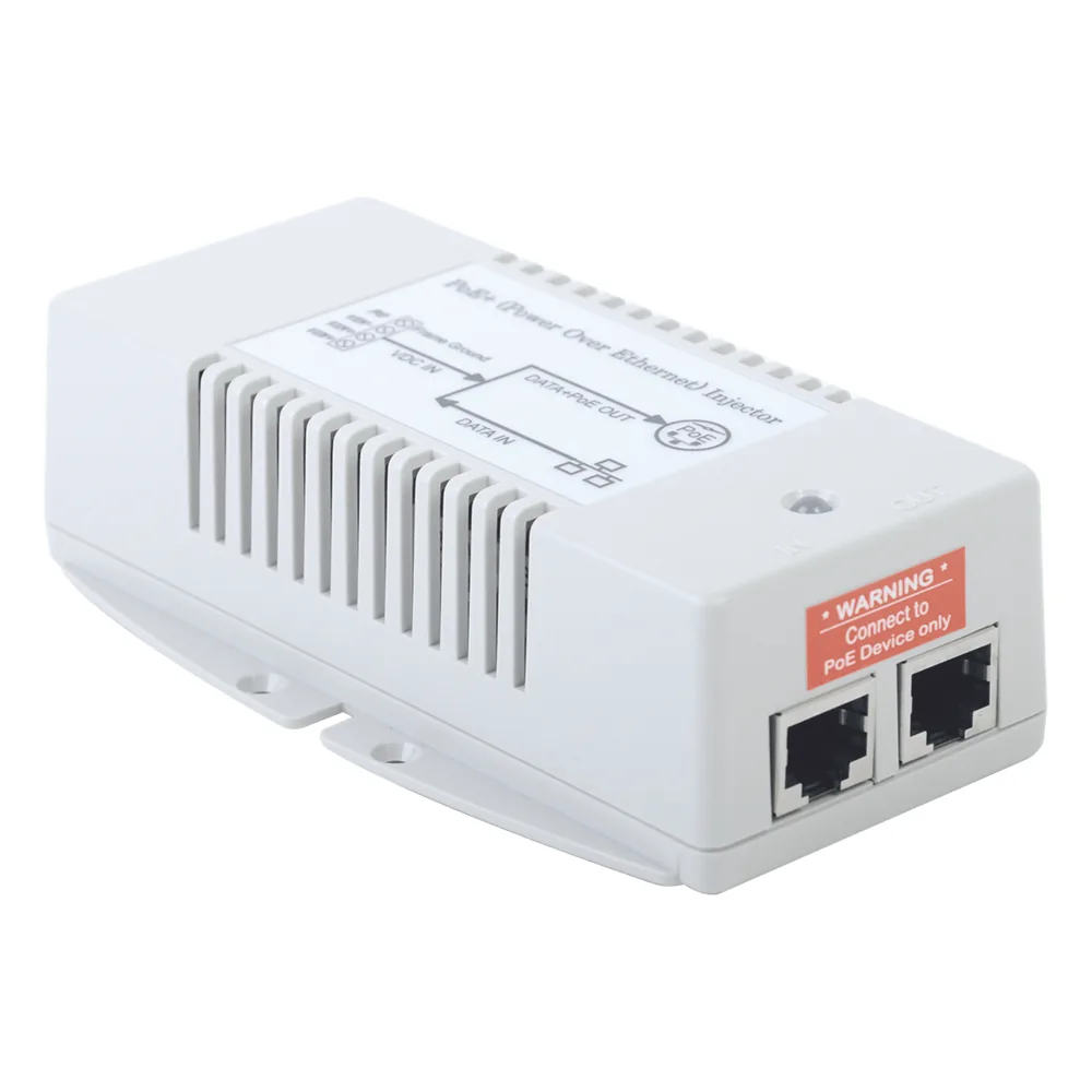 Inyector POE Para Aplicación Solar, Entrada 10-15 Vcc, Salida en 56 Vcc, 802.3 af/at, 10/100/1000 Mbps, Hasta 35 Watts