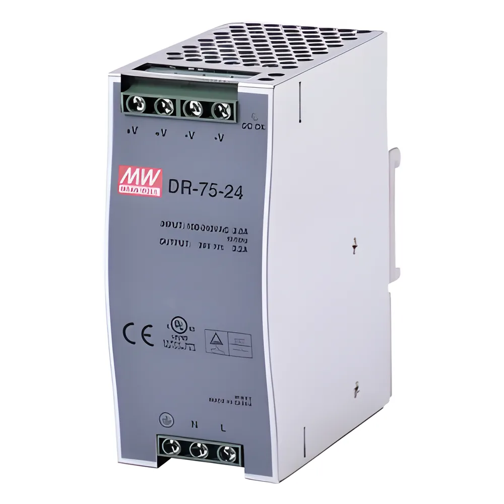 Fuente de Poder Industrial Riel DIN 24Vcc a 75W.