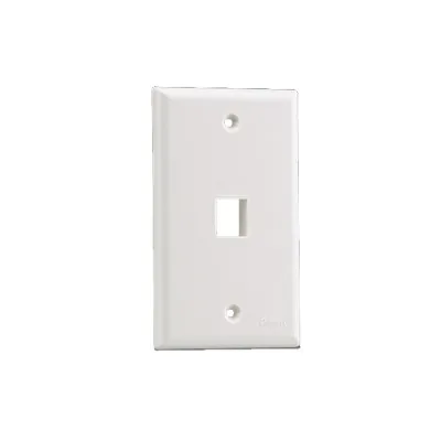 Placa de Pared NetKey Vertical, Salida Para 1 Puerto Keystone, Color Marfil
