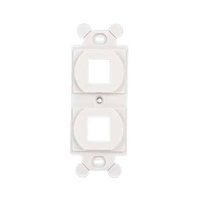 Marco de Módulo NetKey Dúplex, Para Placas Frontales Estándar NEMA 106, Acepta 2 Módulos Keystone, Color Blanco