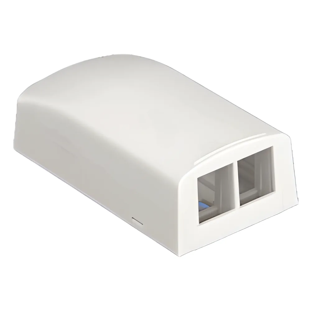 Caja de Montaje en Superficie, Para 2 Módulos Keystone, Color Marfil